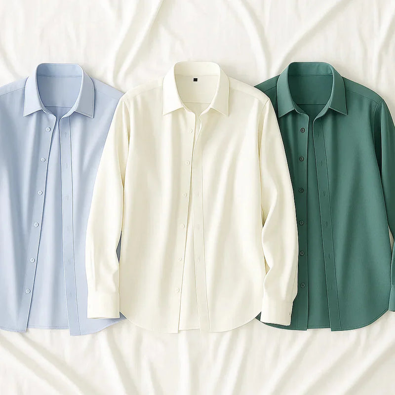 [Leve 5, Pague Só 3] Camisa Polo Masculina Dallas de Manga Longa em Seda Gelada com Poliuretano + BRINDE: Relógio Tático