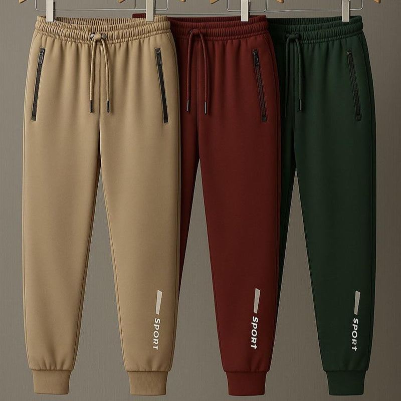 [Leve 3, Pague Só 2] Kit com 3 Calças Masculinas Trivano Sport com Tecnologia Térmica em Poliéster, Algodão e Seda Gelada