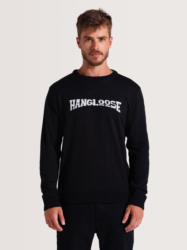 Blusa Tricot Preta Hang Loose Typo