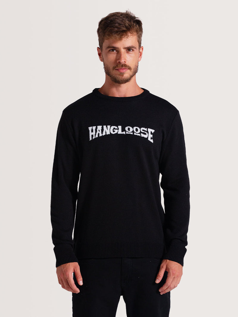 Blusa Tricot Preta Hang Loose Typo