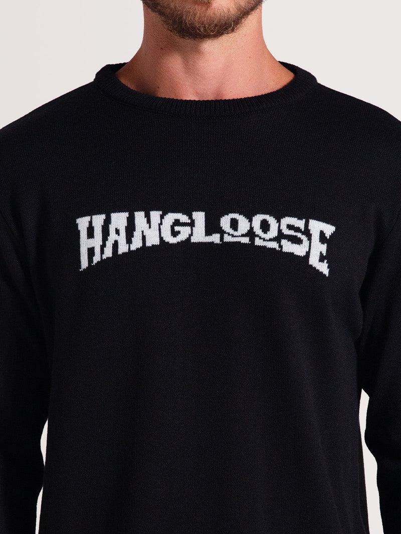 Blusa Tricot Preta Hang Loose Typo