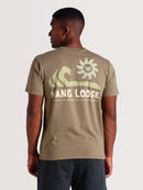Camiseta Caqui Manga Curta Estampada Hang Loose Rocks