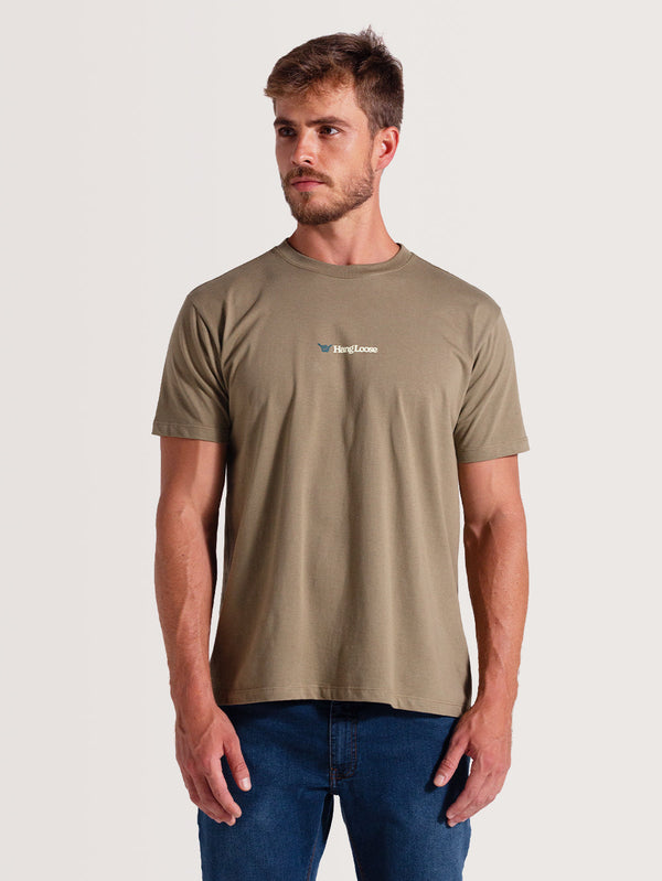 Camiseta Caqui Manga Curta Hang Loose Classic
