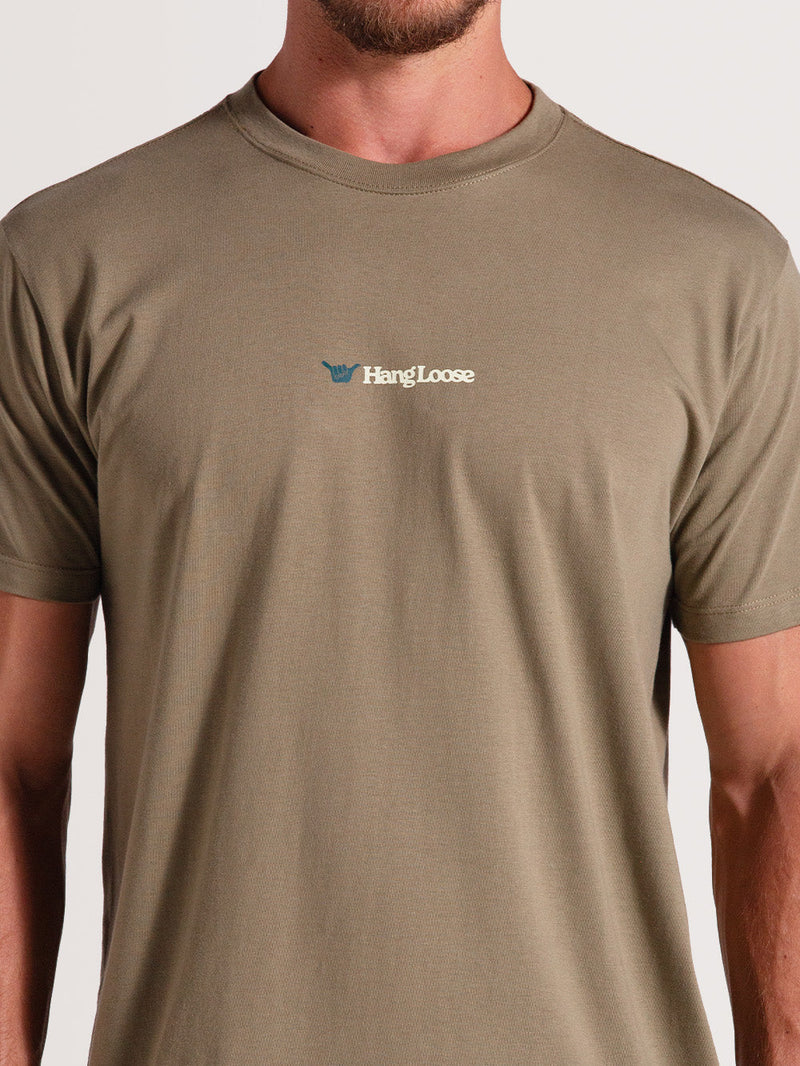 Camiseta Caqui Manga Curta Hang Loose Classic