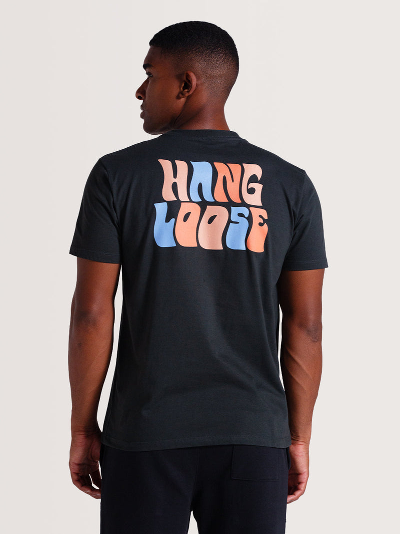 Camiseta Cinza Básica Manga Curta Hang Loose Hippie