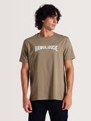 Camiseta Cor Caqui Manga Curta Hang Loose Birds