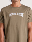 Camiseta Cor Caqui Manga Curta Hang Loose Birds