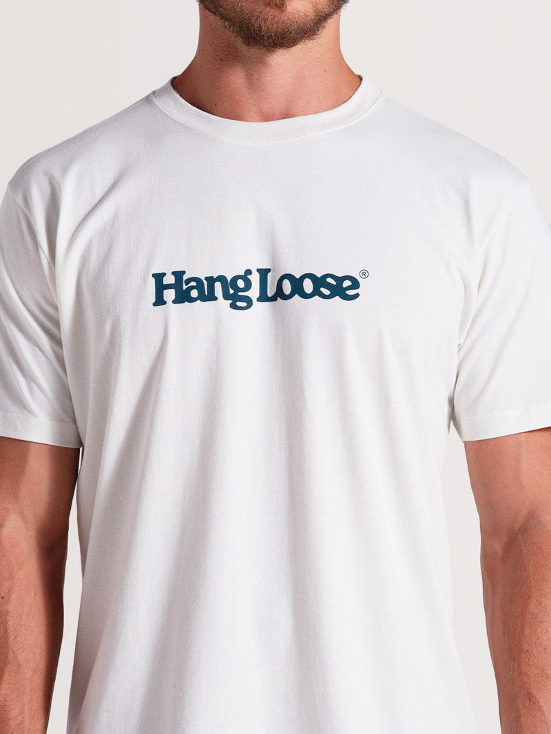 Camiseta Off White Algodão Manga Curta Hang Loose Typo
