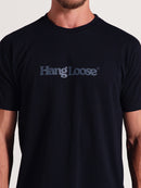 Camiseta Preta Algodão Manga Curta Hang Loose Typo
