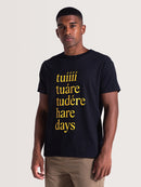 Camiseta Preta Manga Curta Hang Loose Ian Back Tour