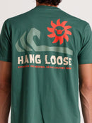 Camiseta Verde Musgo Manga Curta Hang Loose Rocks