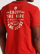 Camiseta Vermelha Manga Curta Hang Loose Enjoy