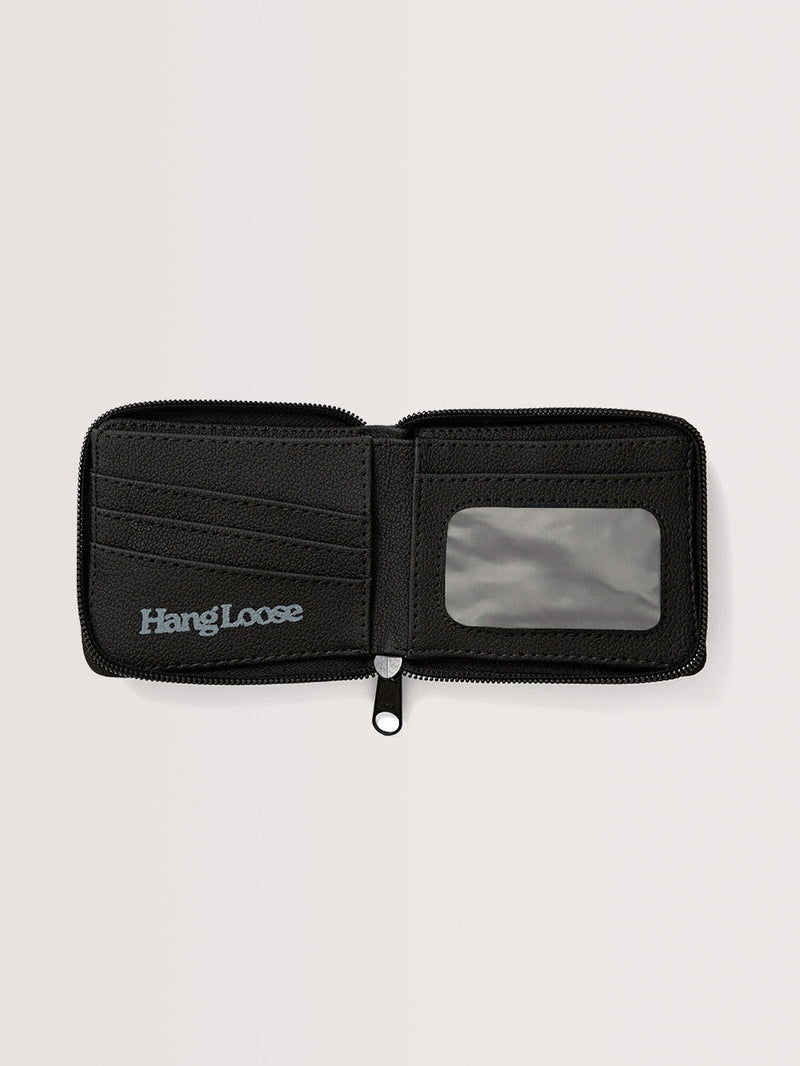 Carteira Preta Com Zíper Hang Loose Zipper