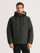 Jaqueta Preta Pesada Com Capuz Hang Loose Develop