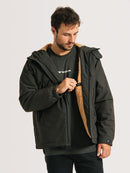 Jaqueta Preta Pesada Com Capuz Hang Loose Develop