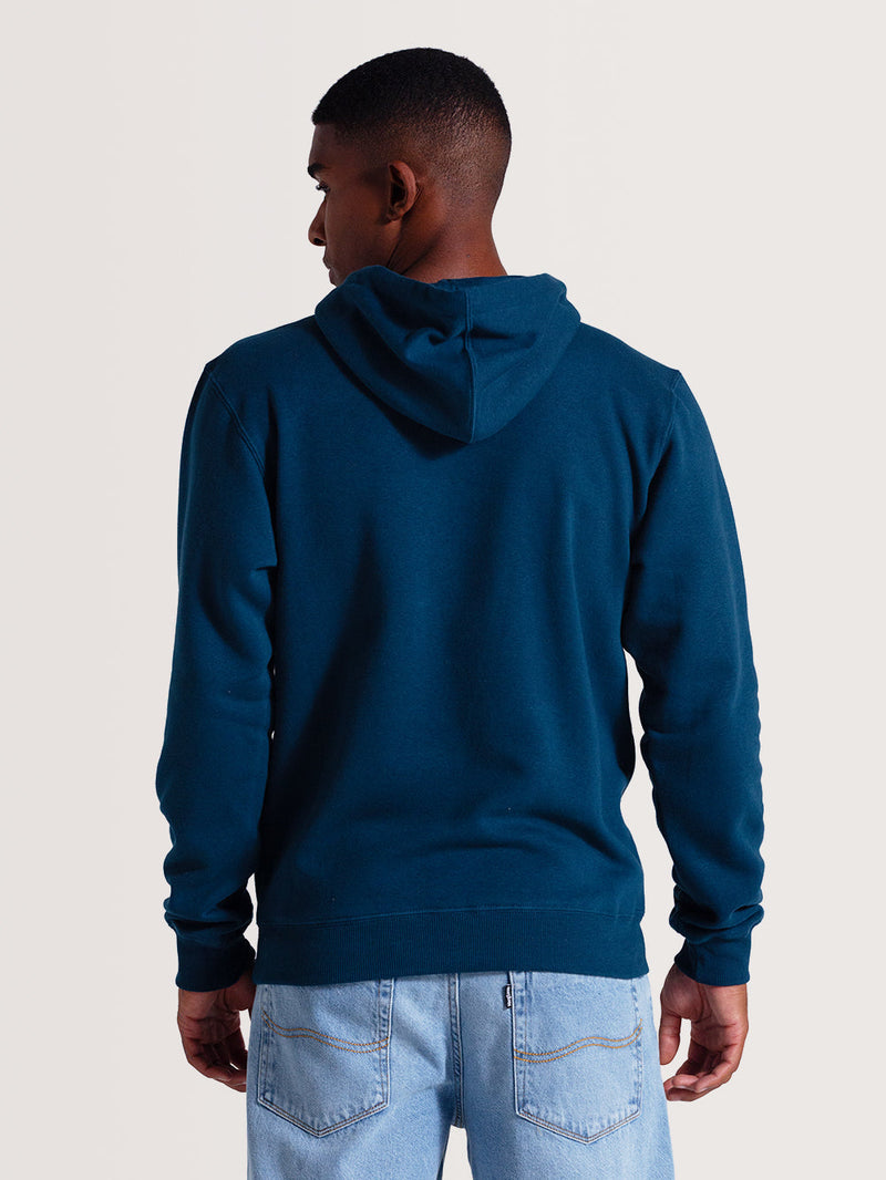 Moletom Canguru Azul Felpado Hang Loose Roundlogo